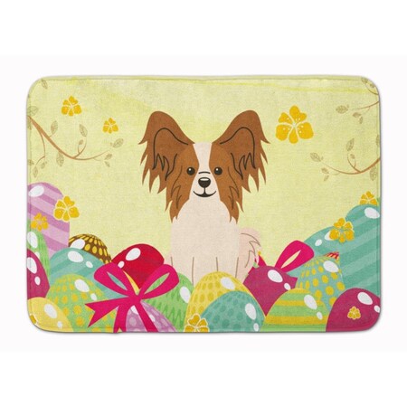 Carolines Treasures Easter Eggs Papillon Red White Machine Washable Memory Foam Mat BB6078RUG